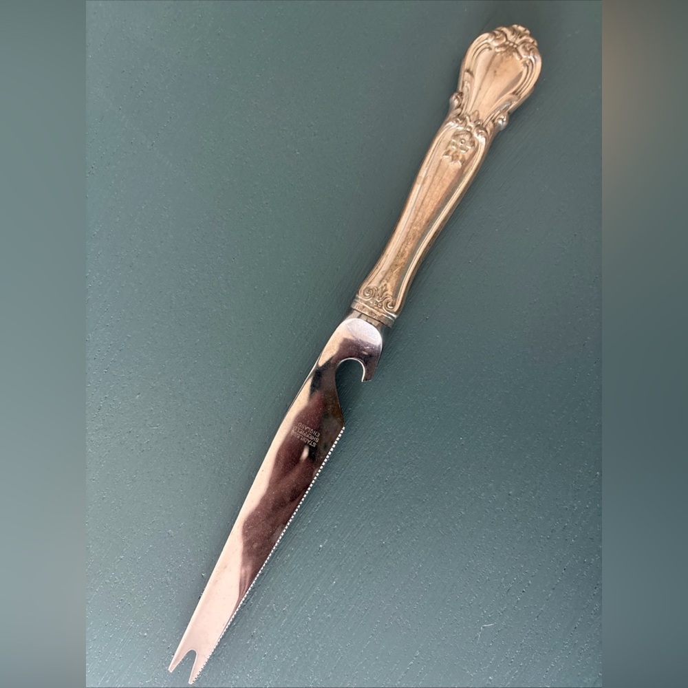 SHEFFIELD Bar Knife • 925 Sterling Silver Handle • Made in England •